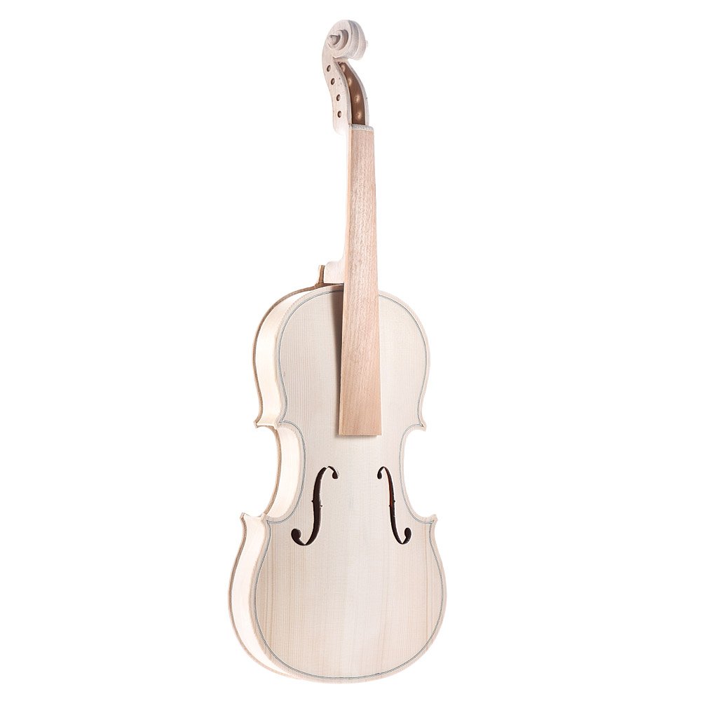 Decdeal DIY 4/4 Full Size Natural Solid Wood Acoustic Violin Fiddle Kit with EQ Spruce Top Maple Back Neck Fingerboard Aluminum Alloy Tailpiece