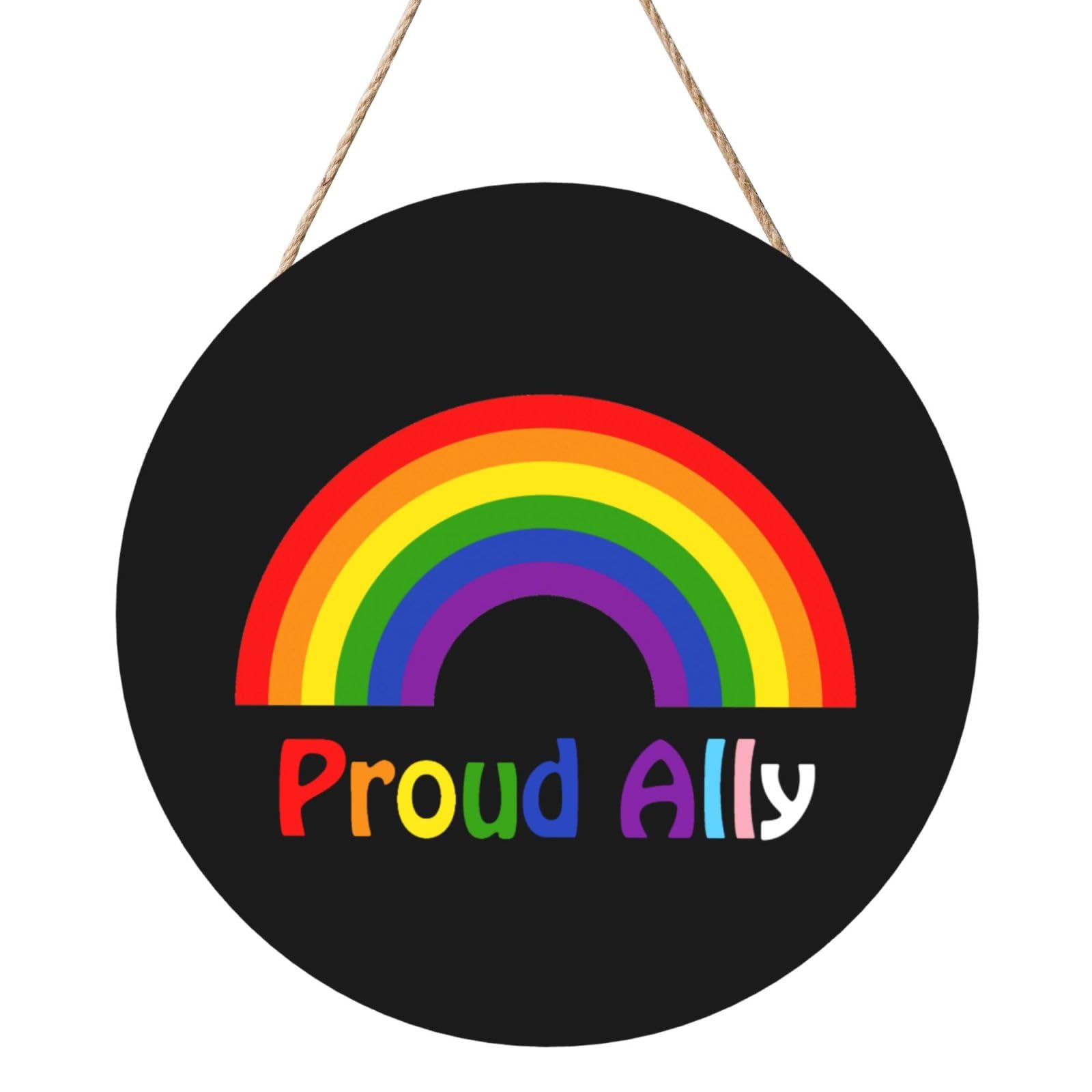 Pride Month Lgbtq Gay Pride Ally Door Signs Plaques Wood Welcome Sign For Front Door Wall Hanging For Home Farmhouse Office Classroom Party Decoration