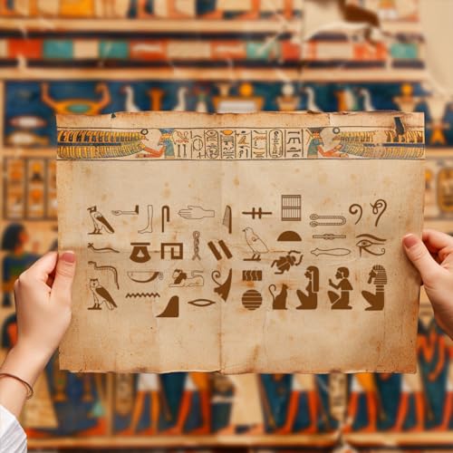 GLOBLELAND Egyptian Hieroglyphs Words Ancient Glyphs Alphabet Magic Runes Card Making Clear Stamp, 16 cm x 11 cm - Image 4