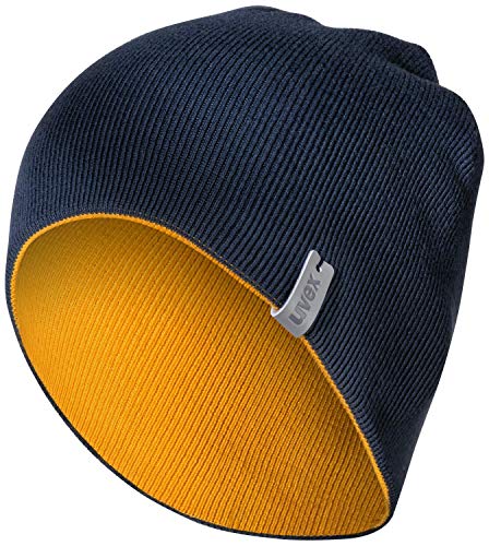 Uvex K26 7308 - Wintermütze für Damen & Herren - Beanie-Strickmütze in Blau-Gelb Unisize