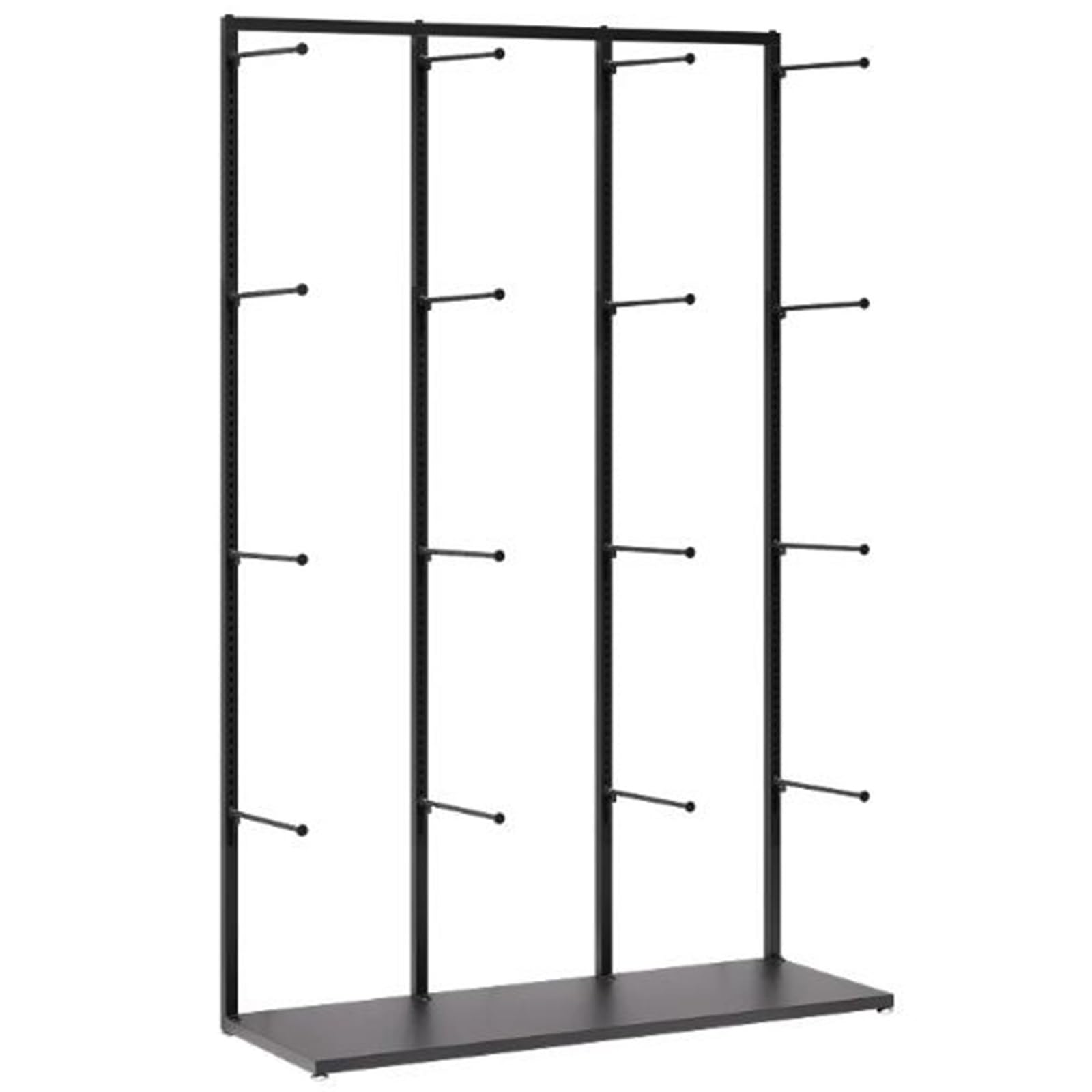 Lingerie-Präsentationsständer Gold für Einzelhandel, Robuster Unterwäsche-Organizer aus Metall mit verstellbaren Haken, Freistehender Kleiderständer für BHs, Slips & Socken(Black,160x40x100cm)