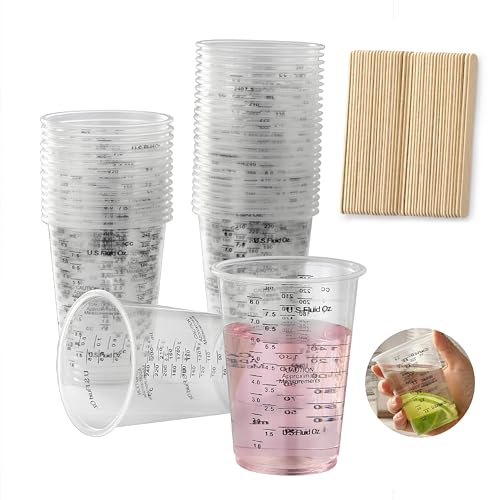 40PCS Disposable Mixing Cups with Stirring Sticks