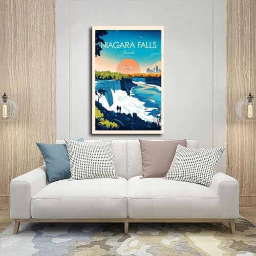 Impression sur toile Niagara Falls QOGDAF 40x60 cm pour decoration de chambre - 5