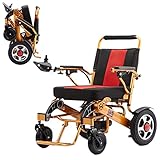 DREAMyun Elektrischer Rollstuhl Faltbar, Elektrorollstuhl Faltbar mit Li-Ion Battery 24V 12Ah, Doppelfunktion Faltbare für ältere und behinderte Menschen Elektro-Rollstuhl