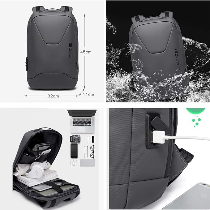 Image of Red Lemon BANGE FortiPack 20L Slim Water-Resistant Premium Anti-Theft Laptop Backpack for Men - Fits 15.6 inch Laptop, Travel & Office Bag