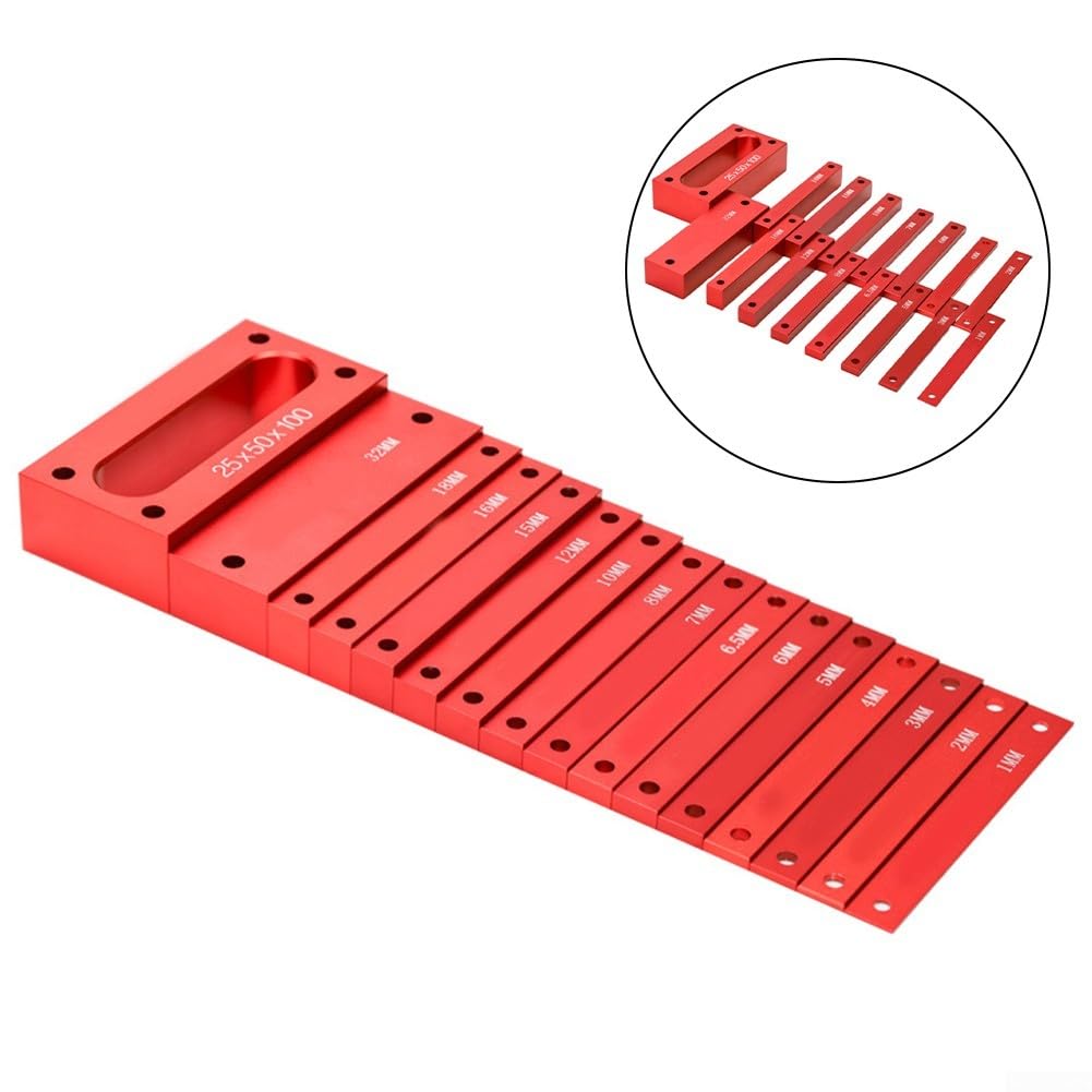 Blocchi di misurazione alternativi per falegnameria utensili manuali falegnameria precisione con base magnetica compatibilità rosso