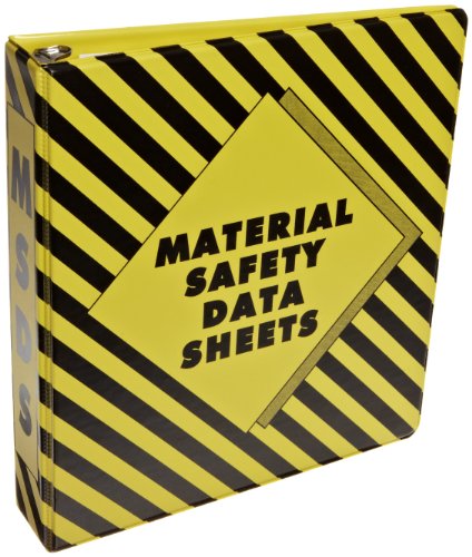 Carpeta MSDS Brady 58678 de alta visibilidad con anillas de 2 pulgadas para hojas de seguridad