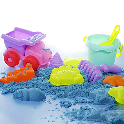 image for Lusurend 19Pcs Beach Sand Toys Set Beach Toys Bucket Shovels Truck Boa