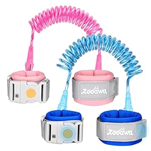 Zooawa Toddler Leash 2Pack, Toddler Kids Harness Anti Lost Wrist Link with Magnetic Lock, Reflective Safety Baby Child…