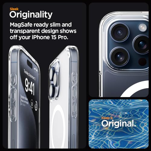 Image of Spigen for iPhone 15 Pro Case, Ultra Hybrid MagFit [Anti-Yellowing] [Compatible with Magsafe] - Frost White