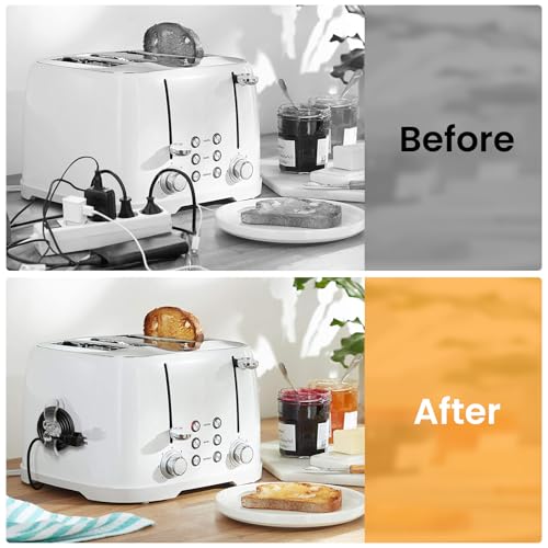 Image of Appliance Cord Organizer, 6-Pack Adhesive Cable Holders for Neat Cord Management - Ideal for Blenders, Coffee Makers, Air Fryers - Clear