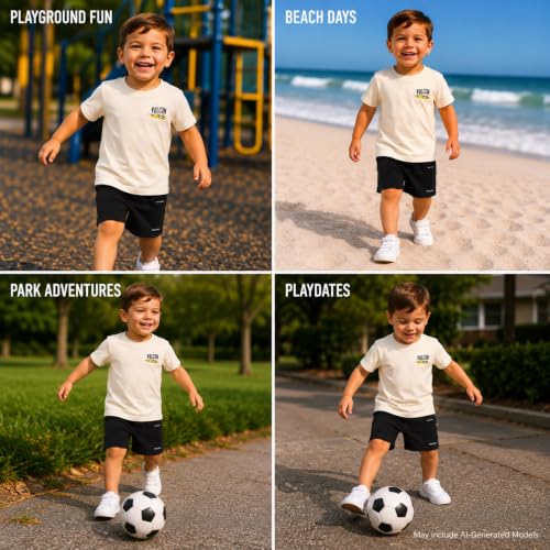 Image of Volcom Toddler Baby Boy Shorts Set - 2 Piece Short Sleeve Graphic Tees and Tech Stretch Shorts for Boys Infant Summer Clothes