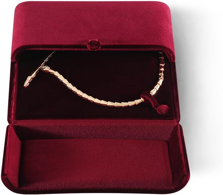 Wedding Ring Box Earring Necklace Bracelet Storage Box Proposal Engagement Gift Box Jewelry Organizer Display Box (red, Medium Necklace Box)