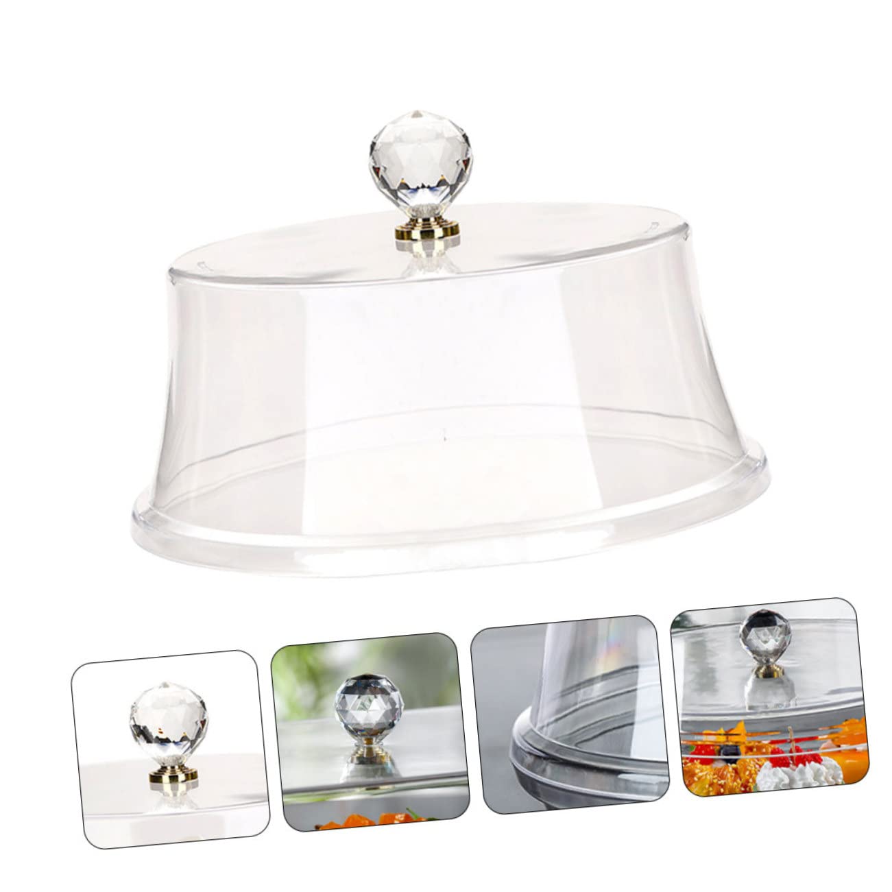 Couvercle à Gâteau Rond Ps Transparent Anti-poussière pour Aliments