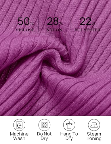 ZESICA Women's Short Sleeve Square Neck Color Block T Shirt 2026 Summer Slim Fit Ribbed Knit Basic Tee Tops,Eggplant,Small