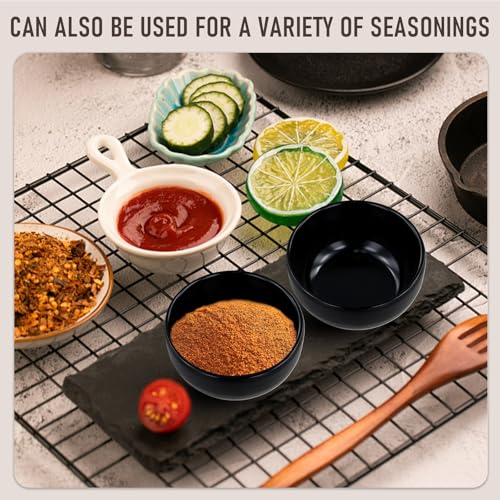 Set di 6 ciotole per salsa di soia in ceramica, 90 ml, piccole ciotole per salsa di soia con cucchiaio per condimenti, sushi ketchup, barbecue - immagine 4