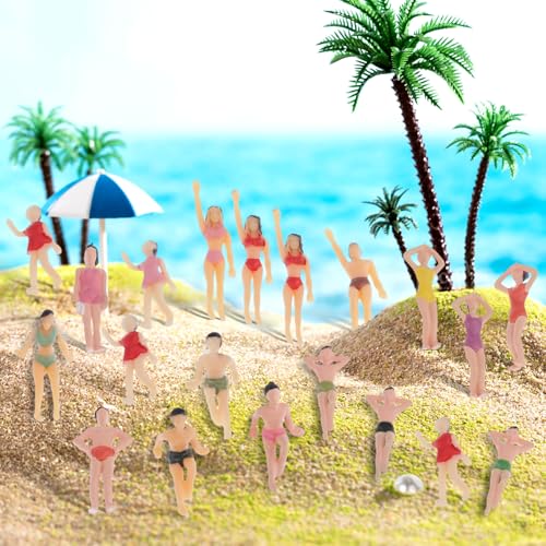 Sharplace 20pcs Trains Personnes Chiffres Plage Foule Miniatures 1:50 – vue 6