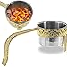 DILAW® Shisha Kohlekorb Oriental Flach Edelstahl Kohlebehälter für Shisha Kohle & Grill Kohle Char-Basket Holzkohlekörbe mit Sicherheitsgriff Hookah Zubehör, Farbe:Gold