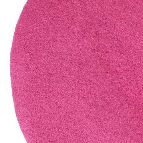 Zlyc Wool French Beret Hat Solid Color Beret Cap For Women Girls (Hot Pink) #TOP5