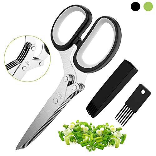 Herb Scissors Set - Multipurpose Cutting Shears with 5 Stainless Steel Blades