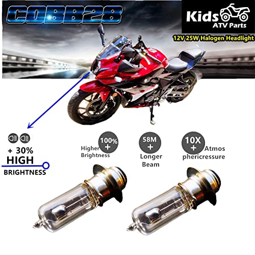 (Set Of 2) 12V 35W Halogen Headlight Head Light Bulb For Scooter Atv Moped Quad Go Kart Motorcycle 4 Wheeler Dune Buggy Sandrail Taotao Sunl Coolster Roketa Jonway #TOP1