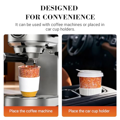 Set 2 Mugs Viaje Cerámica 13oz con Tapa Naranja Azul miniatura 4