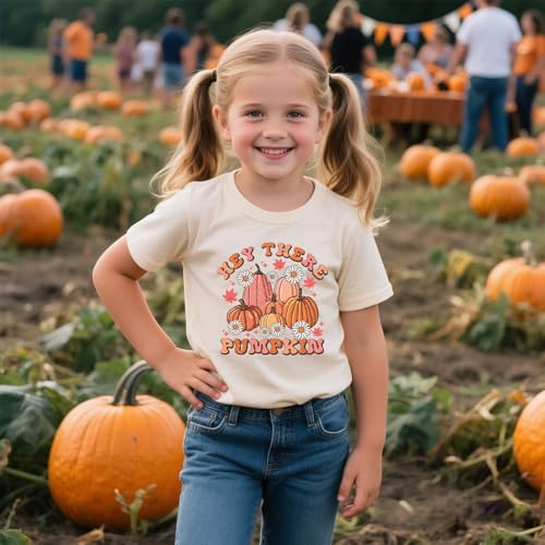 Girls Thanksgiving Shirt Pumpkin Bow T-Shirt Fall Cotton Short Sleeve Tees 2-12 Years3