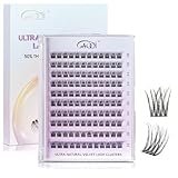 GAQQI Wispy Lash Clusters 10-14mm Natural Cluster Lashes 120pcs, Upgrade 0.02mm Super Thin Fiber Velvet Eyelash Clusters C Curl Individual Lashes, DIY Cluster Eyelash Extensions at Home (Crown）