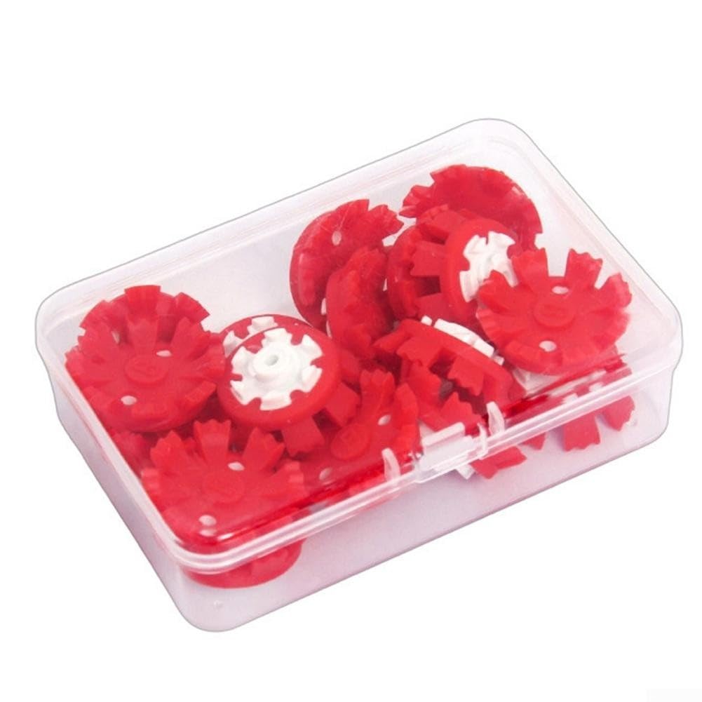 Golf Shoes Cleats Set of 16 for Twist 3.0 with Rubber Spikes and 8 Points Providing Excellent Traction for Every Swing (Red-White)