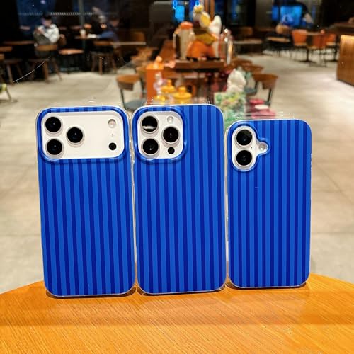 Jmltech for iPhone 16 Pro Case Striped Phone Cases Aesthetic Trendy Men Women Girly Cute Shockproof Slim Navy Blue by Jmltech - Image 7