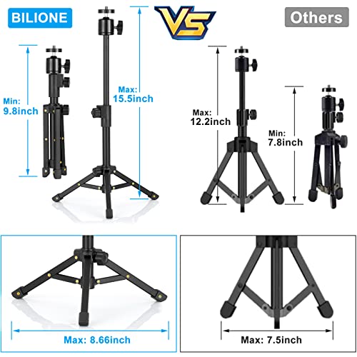Bilione Webcam Tripod Stand, Adjustable Small Desktop Stand For Webcam, Phone, Camera | Desk Tripod Holder For Logitech Webcam C922 C920S C920 C930E C615 C960 Brio And Other Devices With 1/4" Thread #TOP2