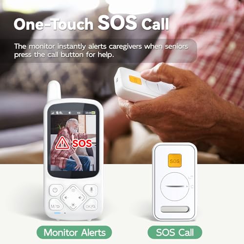 Elderly Monitor with Camera and Audio, 2-Way Talk Room Monitors for Elderly, Call Button, Med Reminder, Temp Monitoring, Night Vision, Pan-Tilt-Zoom Video Monitor for Elderly Care & Caregivers/No WiFi - Image 4