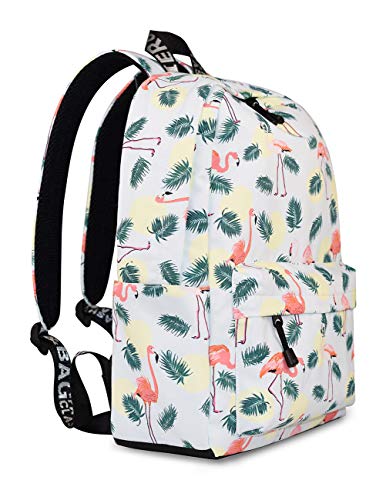 Meisjes schoolrugzak modieuze vrijetijdsrugzak voor vrouwen tieners jongens waterdichte tas schooltas dagrugzak met laptopvak, Witte flamingo., Large, Kinderrugzak - Image 5