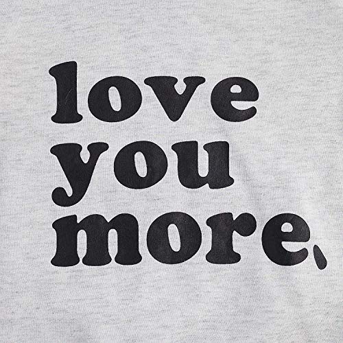 image for HILH Toddler Baby Boy Girl Crewneck Sweatshirt Top Newborn Love You Mo