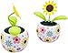 4Pcs Sunflower Solar Dancing Flower Dancing Solar, Powered Swinging Animated Dancer Toy Office Desk Car Decoration for Car, Funny Ornaments, Power Kits Dolls and Accessories