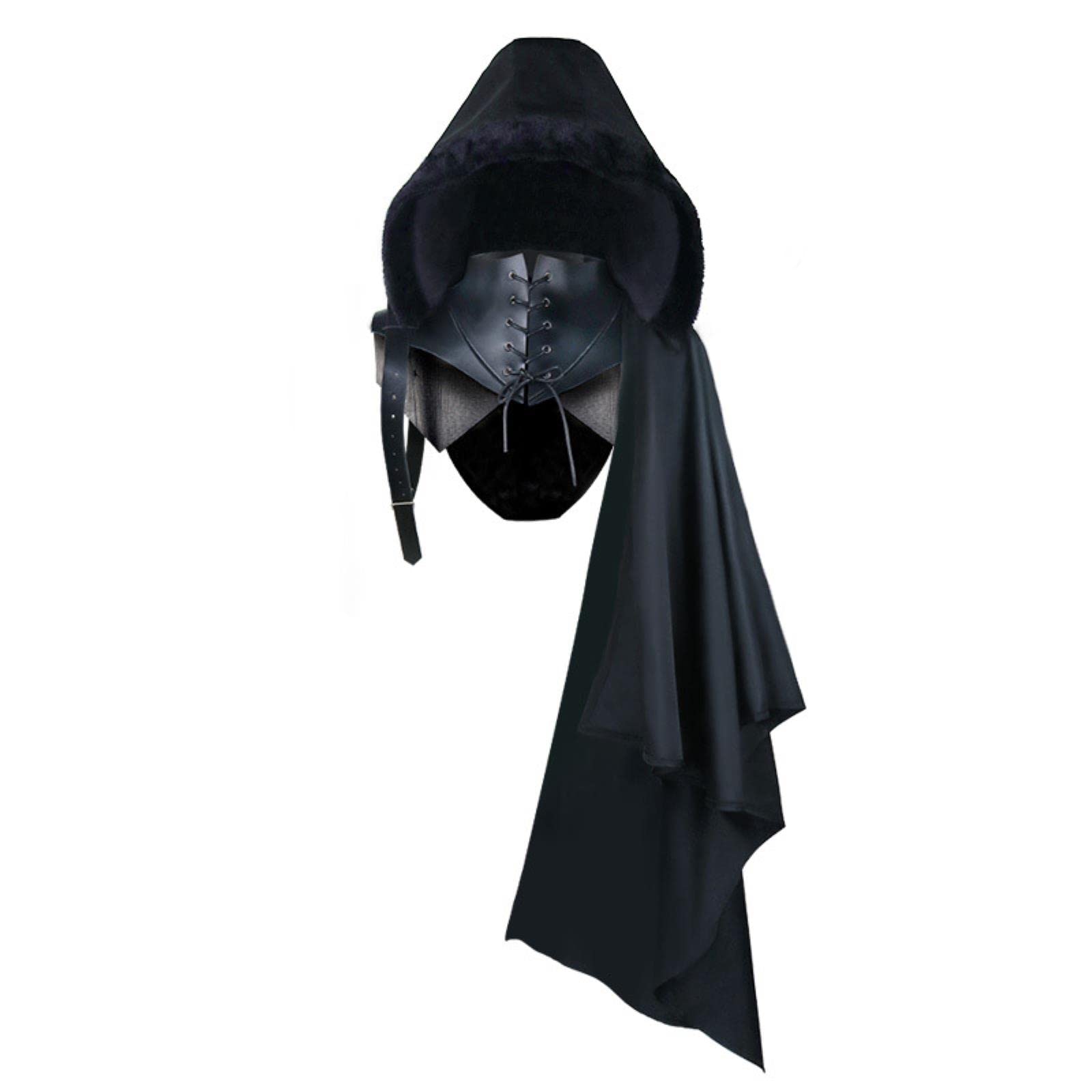Middeleeuwse Armor Zwarte Mantel Enkele Schouder Retro Cape Gothic Punk Lace Up Renaissance Kostuum Crusader Hood Voor Volwassen Mannen Vrouwen Middeleeuwse Armor Zwarte Mantel Enkele Schouder Retro Cape Gothic Punk Lace Up Renaissance Kostuum Crusader Hood Voor Volwassen Mannen Vrouwen