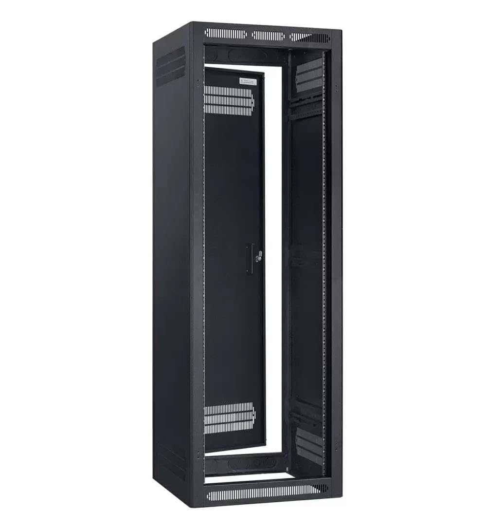 Lowell LER-3527 LER Series 35U x 27 Inches Deep Enclosed AV Rack with Recessed Rear Door with Key Lock; Welded Sides with Vents; Configurable Top with 7U Opening
