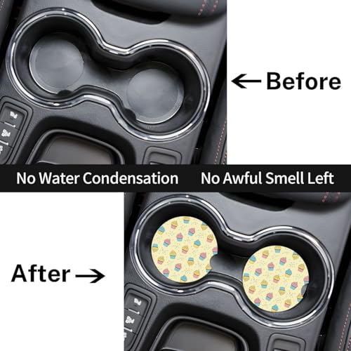 Portavasos para carro de cerámica 2 pzas Colorful Cupcakes miniatura 7