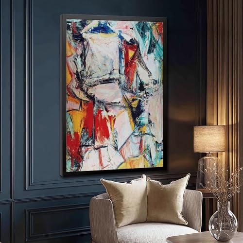 Impression sur toile Interchange Willem De Kooning - Tableau déco salon et bureau 40x61 cm - 3