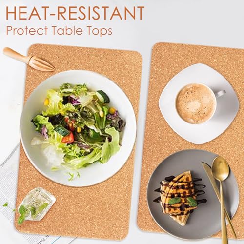 Image of Rectangle Cork Trivets for Hot Dishes, 12 inch x 7 inch High-Density Thick Cork Hot Pads Placemats for Pots and Pans, Heat Resistant Hot Pads for Kitchen Countertop Table,2 Pcs Cork Coaster