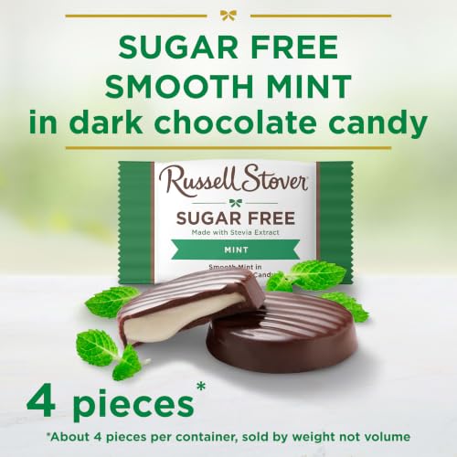 Russell Stover Sugar Free Dark Chocolate Mint Candy, 2oz Bags 10pk - image 2