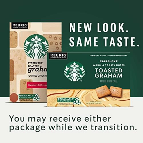 Starbucks K-Cup Coffee Pods—Toasted Graham Flavored Coffee—Naturally Flavored—100% Arabica—6 boxes (60 pods total)