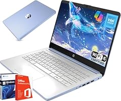 HP 2025 New Student Business Laptop, Intel N150 CPU(Beats N4120), 14 Inch LED, 16GB RAM, 384GB Storage(128GB UFS+256GB MSD), Wi-Fi 6, Copilot AI, Office Pro Lifetime, Windows 11 Pro, Sky Blue, w/Mouse