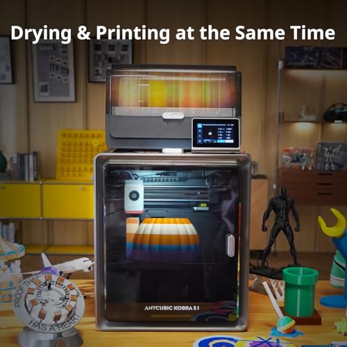 anycubic kobra s1 combo 3d printer multi-color 3d printer high speed max 600mms high precision core xy stable structure ultra-quiet printing anycubic app one-click printing 250  250  250mm