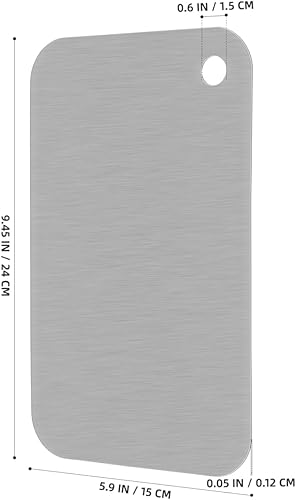 Miniatura 3 de Tablas de cortar de acero inoxidable para cocina: tabla de cortar de acero inoxidable 304 de doble cara, libre de arañazos, tabla de cortar