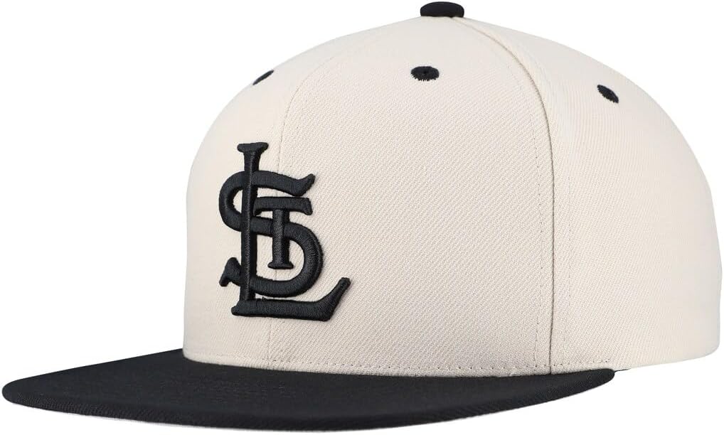 Mitchell & Ness St. Louis Cardinals MLB Evergreen Coop Snapback Hat Cap, Cream/Black - Image 3