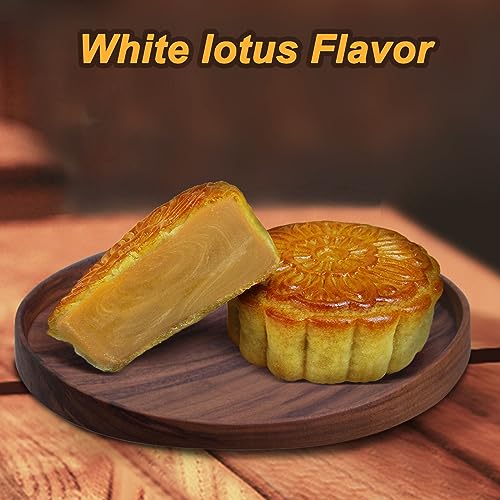 KWOLYKIM Classic Cantonese Mooncake, Lotus Seed Paste Flavor Moon Cakes 14.11oz 經典廣式蓮蓉月餅 Mid-Autumn Festival Chinese Dessert Asian Pastry