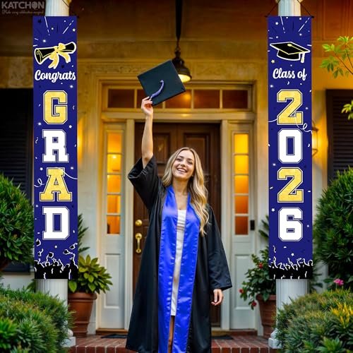 Image of Graduation Decorations 2026 | Large 2026 Grad Door Banner - 72x12 Inch | Hanging Grad Door Decorations | Congrats Grad Banner 2026 for Graduation 2026 | KatchOn