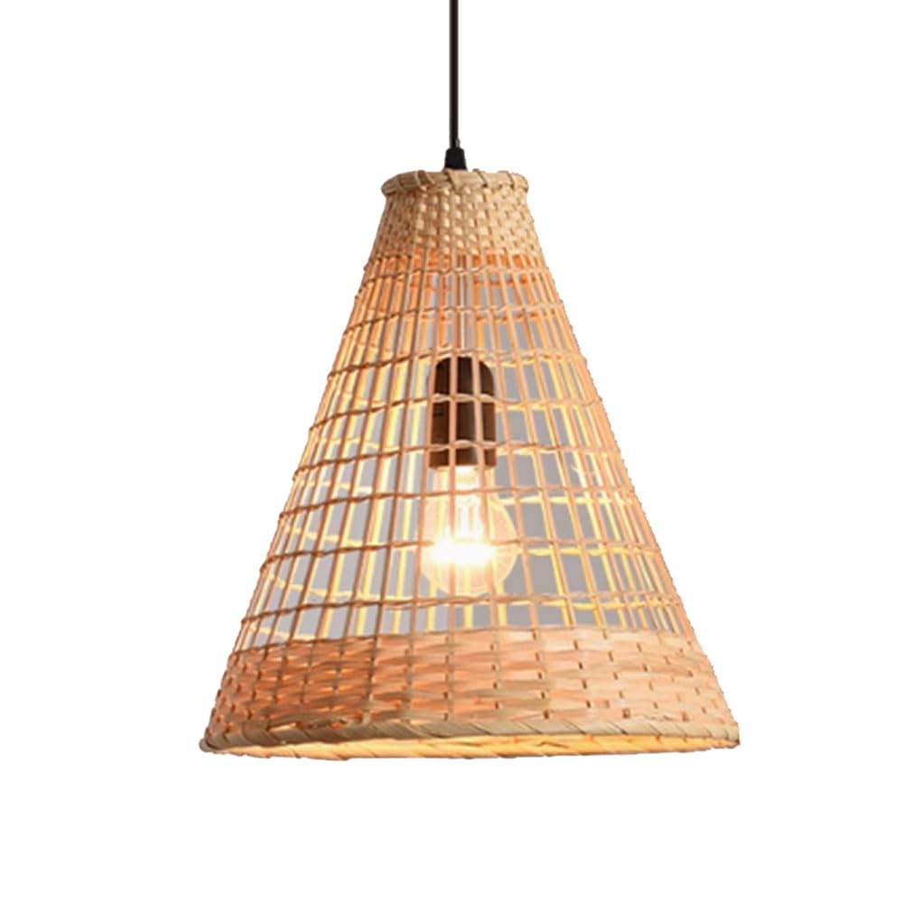 Luminaire rotin cuisine suspension panier en osier tissé main au design élégant E27