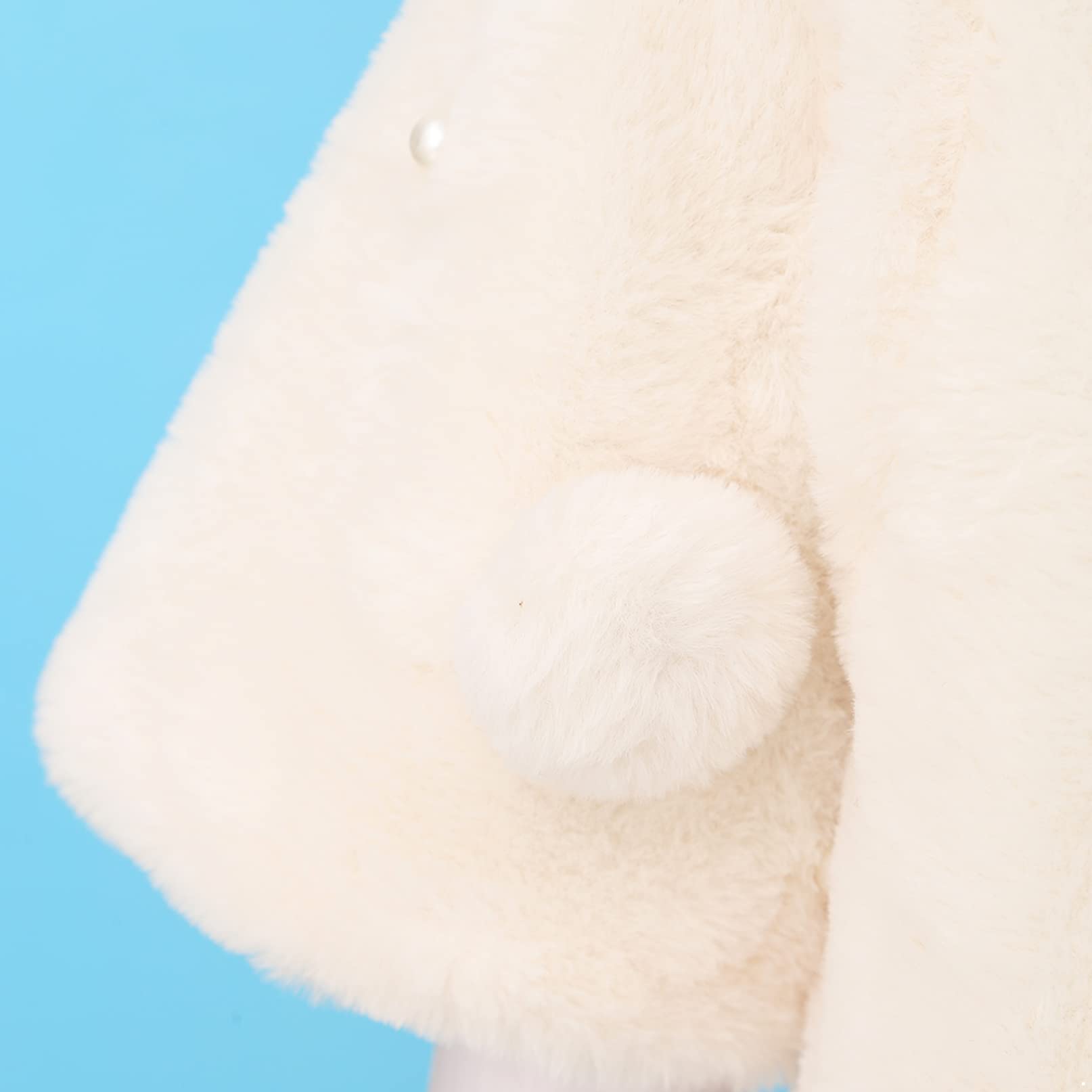 YiZYiF Cappotto in Finta Pelliccia Sintetica Giacca per Bambina Neonata Invernale Capispalla Giubbotto Largo a Maniche Lunghe con Pompon Elegante Mantello Poncho Outwear
